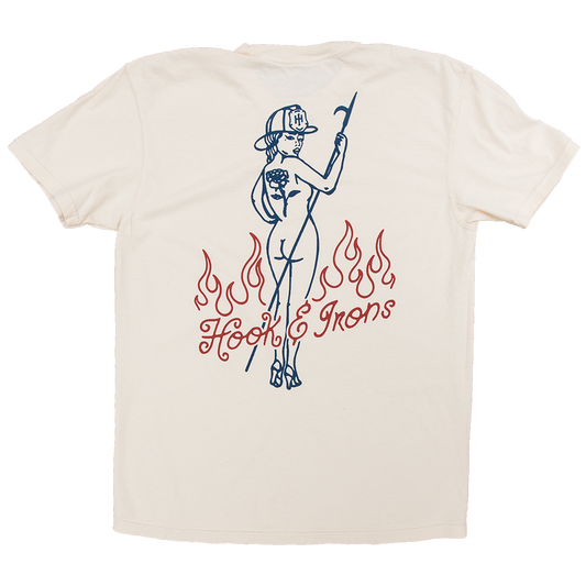 Firefighter T-Shirt (Natural) | Model: Candela Pinup