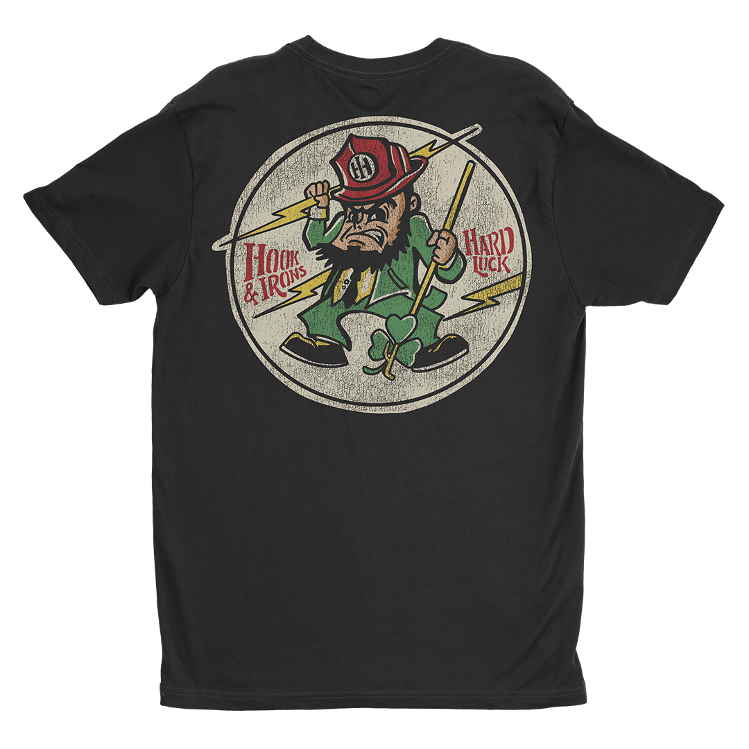 Firefighter T-Shirt (Black) | Model: The Skewered Shamrock