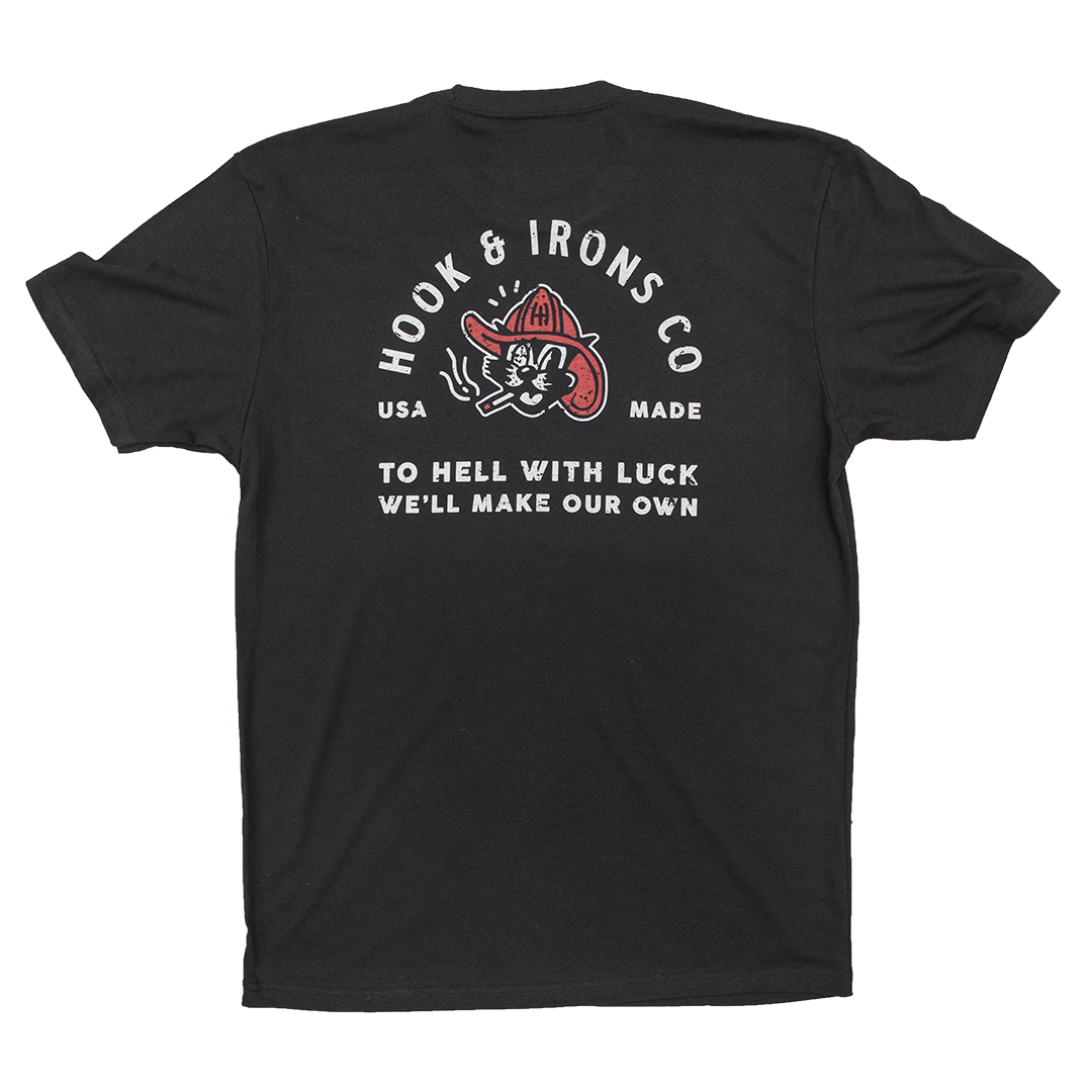 Firefighter T-Shirt (Black) | Model: Black Cat