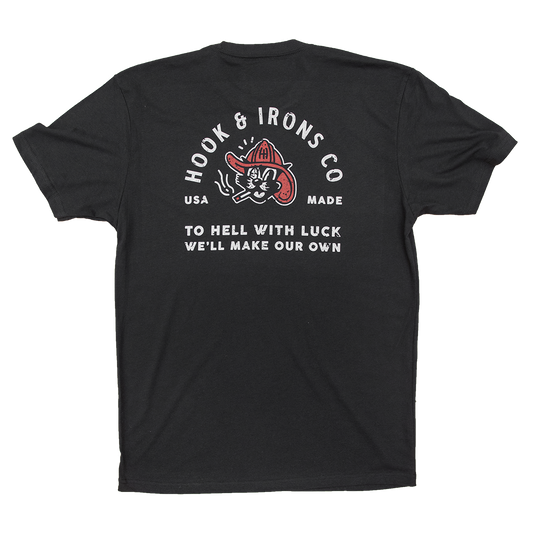 Firefighter T-Shirt (Black) | Model: Black Cat